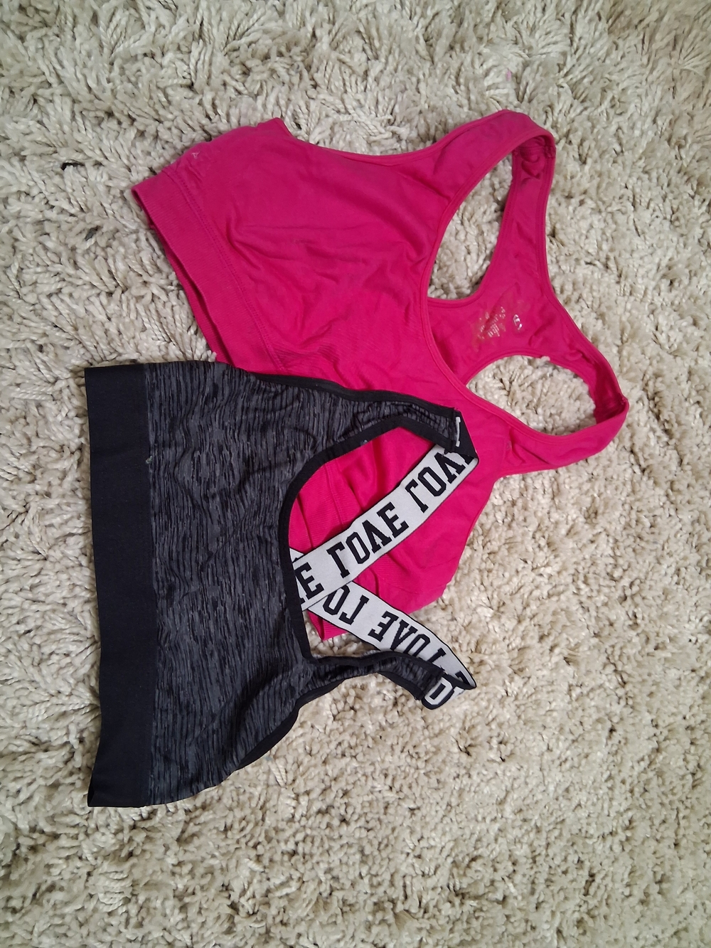 Hot Pink & Black Sports Bras